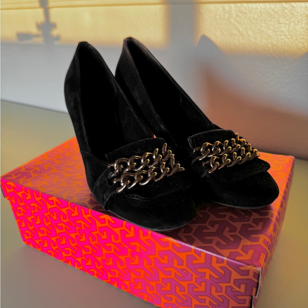 Tory Burch Black Chain-Embellished Women's Shoes